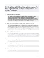 Phi Beta Sigma, Phi Beta Sigma Information, Phi Beta Sigma History Study Guide Questions and Correct Answers