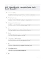 OCR A Level English Language Guide Study Guide Graded A+