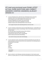 ATI med surg proctored exam EXAM LATEST  ACTUAL EXAM  QUESTIONS AND CORRECT ANSWERS  (VERIFIED ANSWERS) |ALREADY GRADED A+