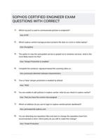 SOPHOS CERTIFIED ENGINEER EXAM QUESTIONS WITH CORRECT 