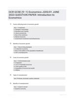 OCR GCSE (91) Economics J205/01  PAPER 1 JUNE 2023 FINAL QUESTION PAPER Introduction to Economics