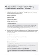 ATI Maternal newborn assessment A Study Guide Questions and Correct Answers