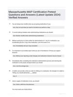 Massachusetts MAP Certification Pretest Questions and Answers (Latest Update 2024) Verified Answers