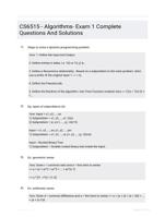 CS6515 - Algorithms- Exam 1 Complete Questions And Solutions