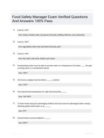 Food Safety Manager Exam Verified Questions And Answers 100% Pass