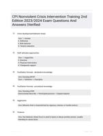 CPI Nonviolent Crisis Intervention Training 2nd Edition 2023/2024 Exam Questions And Answers |Verified