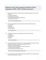 Pearson Vue Life Insurance Practice Exam Questions With 100% Verified Answers