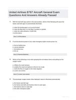 United Airlines B787 Aircraft General Exam Questions And Answers Already Passed