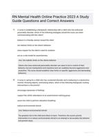 RN Mental Health Online Practice 2023 A Study Guide Questions and Correct Answers