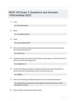 MCB 100 Exam 2 Questions and Answers 100%Verified 2023