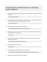 VA Contractors: General (Class A or B) Study Guide Graded A+