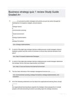 Business strategy quiz 1 review Study Guide Rated A+