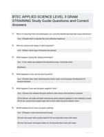 BTEC APPLIED SCIENCE LEVEL 3 GRAM STRAINING Study Guide Questions and Correct Answers