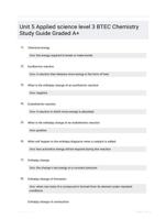 Unit 5 Applied science level 3 BTEC Chemistry Study Guide Graded A+