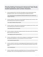 Priority Setting Framework Advanced Test Study Guide Questions and Correct Answers