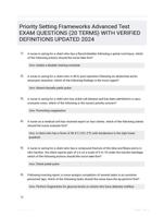 Priority Setting Frameworks Advanced Test EXAM QUESTIONS (20 TERMS) WITH VERIFIED DEFINITIONS UPDATED 2024