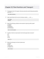 Chapter 32 Plant Nutrition and Transport