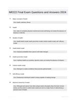 NR222 Final Exam Questions and Answers 2024