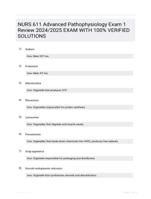 NURS 611 Advanced Pathophysiology Exam 1 Review 2024/2025  EXAM  WITH 100% VERIFIED  SOLUTIONS