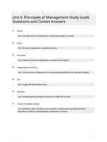 Unit 6: Principals of Management Study Guide Questions and Correct Answers