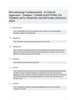 Microbiology Fundamentals - A Clinical Approach - Chapter 1 EXAM QUESTIONS (24 TERMS) WITH VERIFIED DEFINITIONS UPDATED 2024