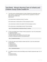 Test Bank - Wong's Nursing Care of Infants and Children Study Guide Graded A+