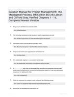 Solution Manual for Project Management: The Managerial Process, 8th Edition By Erik Larson and Clifford Gray, Verified Chapters 1 - 16, Complete Newest Version