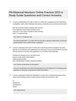 PN Maternal Newborn Online Practice 2023 A Study Guide Questions and Correct Answers