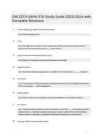 CM 2215 OSHA 510 Study Guide 2023/2024 with Complete Solutions