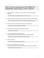 WGU D196 Pre-Assessment 56 CORRECTLY ANSWERED QUESTIONS LATEST UPDATE