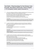 Test Bank - Pharmacology for the Primary Care Provider, 4th Edition (Edmunds, 2023) Chapter 1-73 Complete Guide Latest Assured A+.