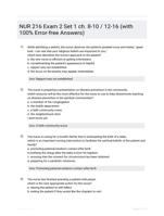 NUR 216 Exam 2 Set 1 ch. 8-10 / 12-16 (with 100% Error-free Answers)