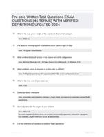 Pre-solo Written Test Questions EXAM QUESTIONS (46 TERMS) WITH VERIFIED DEFINITIONS UPDATED 2024