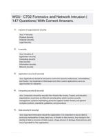 WGU - C702 Forensics and Network Intrusion |147 Questions| With Correct Answers.