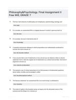 Philosophy&Psychology. Final Assignment II Free Will, GRADE 7