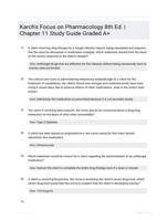 Karch's Focus on Pharmacology 8th Ed. | Chapter 11 Study Guide Graded A+