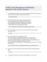 CVENT Event Management ADVANCED questions with correct answers