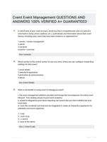 Cvent Event Management QUESTIONS AND ANSWERS 100% VERIFIED A+ GUARANTEED