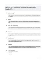 WGU C201 Business Acumen Study Guide Graded A+