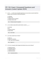 ITE 152- Exam 2 Answered Questions and Answers (Latest Update 2024)