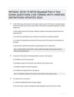 WVSSAC 2018-19 NFHS Baseball Part II Test EXAM QUESTIONS (100 TERMS) WITH VERIFIED DEFINITIONS UPDATED 2024