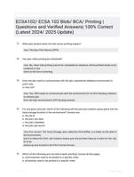 ECSA102/ ECSA 102 Blob/ BCA/ Printing | Questions and Verified Answers| 100% Correct (Latest 2024/ 2025 Update)