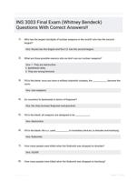 INS 3003 Final Exam (Whitney Bendeck) Questions With Correct Answers!!