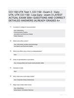 CCI 150 UTK Test 1, CCI 150 - Exam 2 - Gary UTK, UTK CCI 150 - Lisa Gary - exam 3 LATEST  ACTUAL EXAM 306+ QUESTIONS AND CORRECT DETAILED ANSWERS  |ALREADY GRADED A+