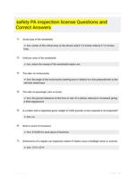 safety PA inspection license Questions and Correct Answers