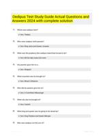 Oedipus Test Study Guide Actual Questions and Answers 2024 with complete solution