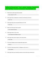 Delta Achievement Test Latest Update  Questions and Verified Correct Answers Guaranteed A+