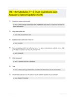 ITE 152 Modules 9-12 Quiz Questions and Answers (latest Update 2024)