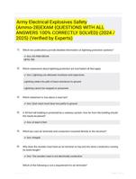 Army Electrical Explosives Safety (Ammo-28)EXAM {QUESTIONS WITH ALL ANSWERS 100% CORRECTLY SOLVED} (2024 / 2025) (Verified by Experts)