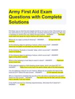 Army First Aid Exam  Questions with Complete  Solutions